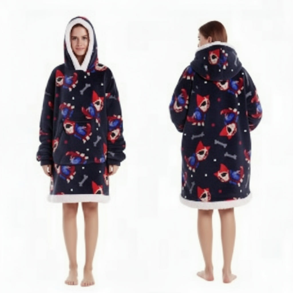 Oversized Blanket Hoodie Cozy Wearable Fleece Blanket
