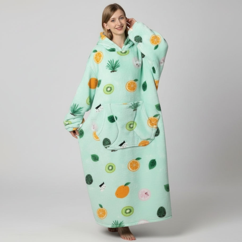 Oversized Blanket Hoodie Cozy Wearable Fleece Blanket