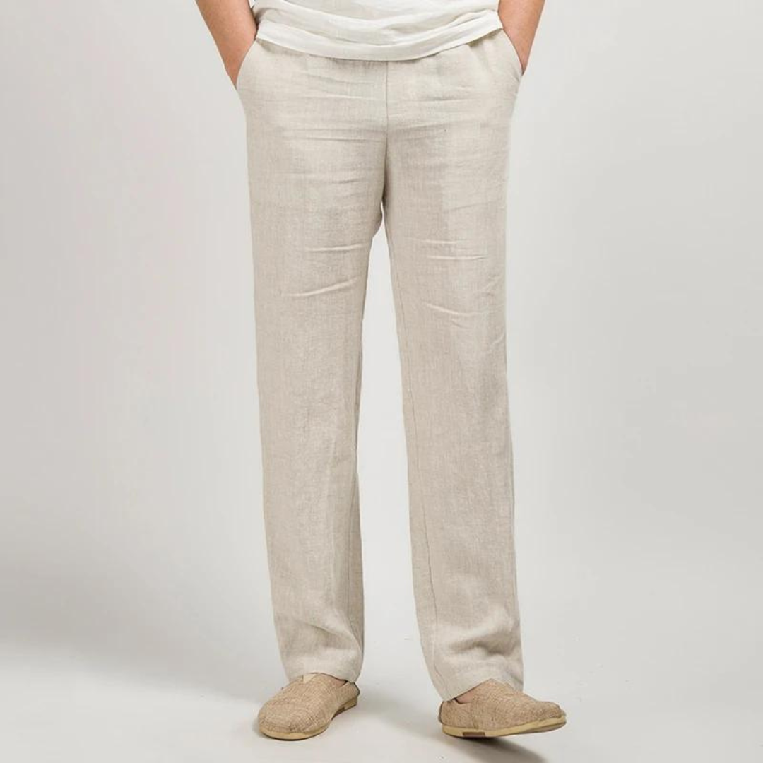 Men's Linen Wide Leg Summer Pants | Lightweight Relaxed Fit