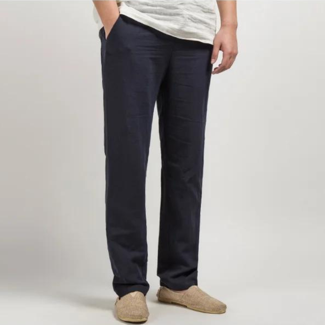 Men's Linen Wide Leg Summer Pants | Lightweight Relaxed Fit