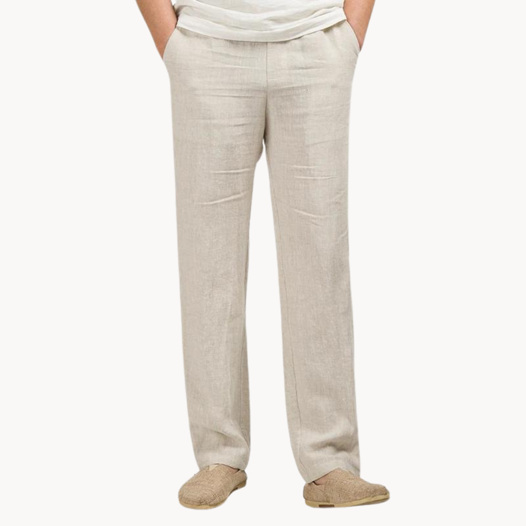 Men's Linen Wide Leg Summer Pants | Lightweight Relaxed Fit