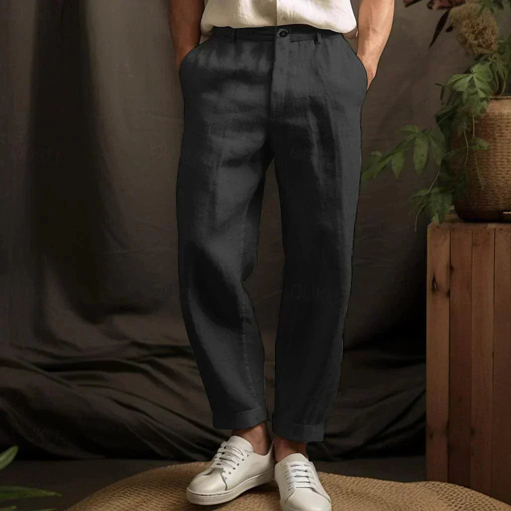 Men’s Casual Linen Pants | Lightweight Wide Leg Trousers