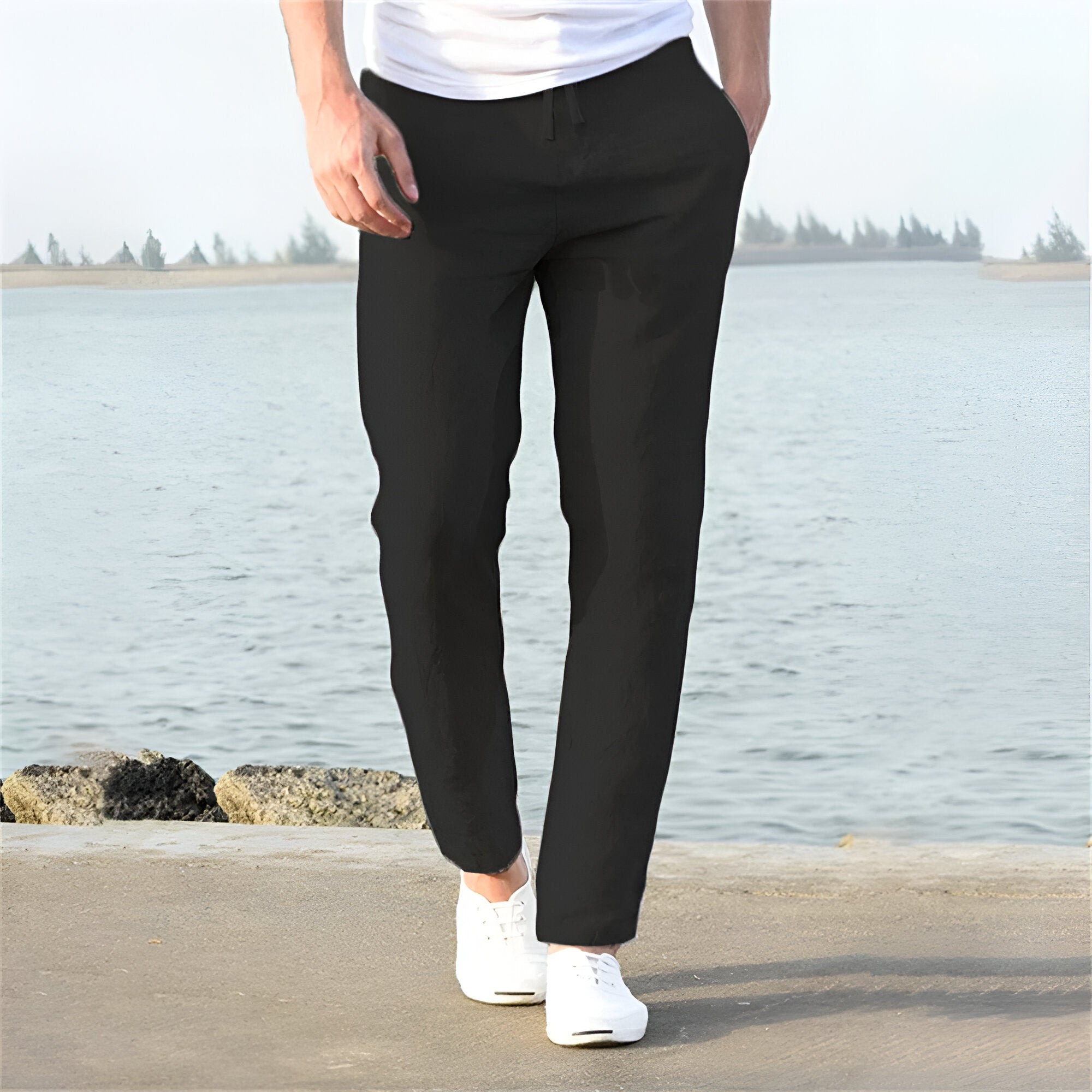 Men’s Linen Casual Pants | Lightweight Wide Leg Trousers