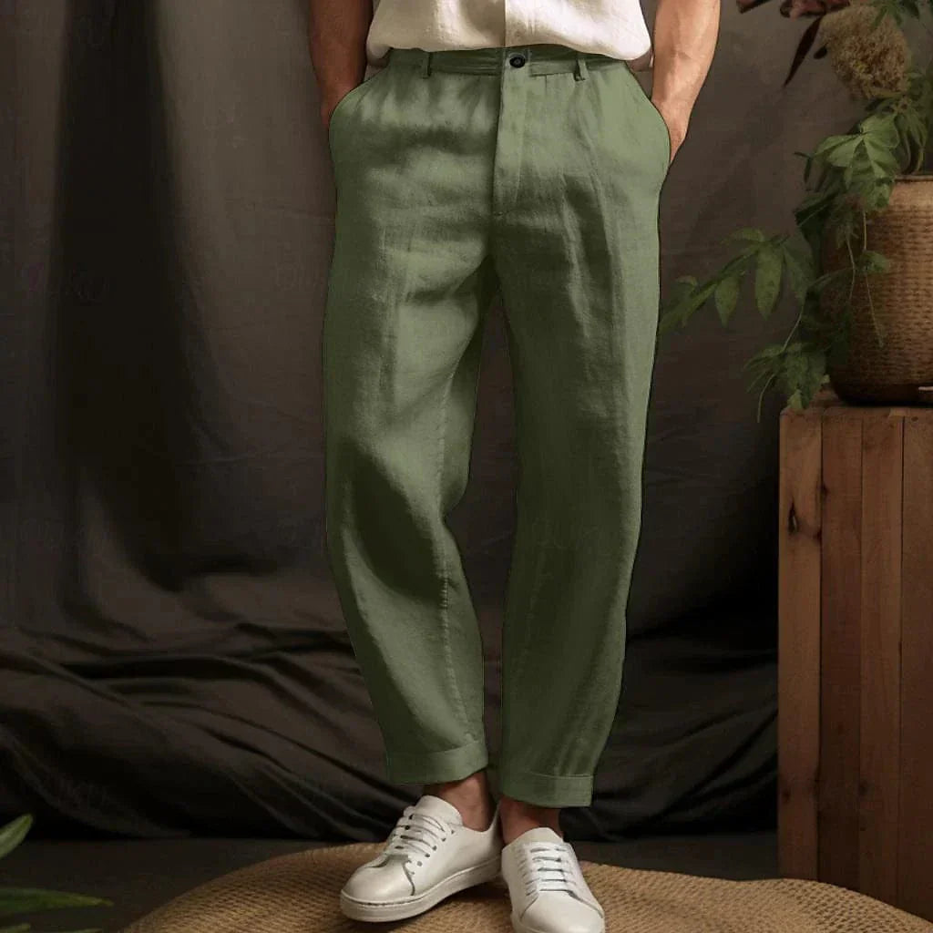 Men’s Casual Linen Pants | Lightweight Wide Leg Trousers