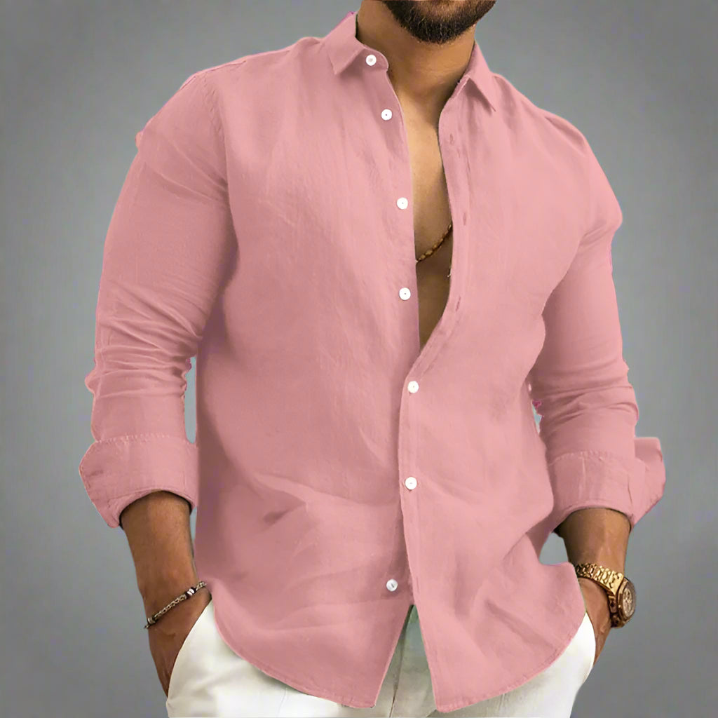 Men's Casual Long Sleeve Shirt | Lightweight Summer Fit