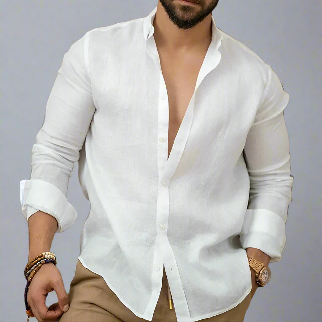 Men's Casual Long Sleeve Shirt | Lightweight Summer Fit