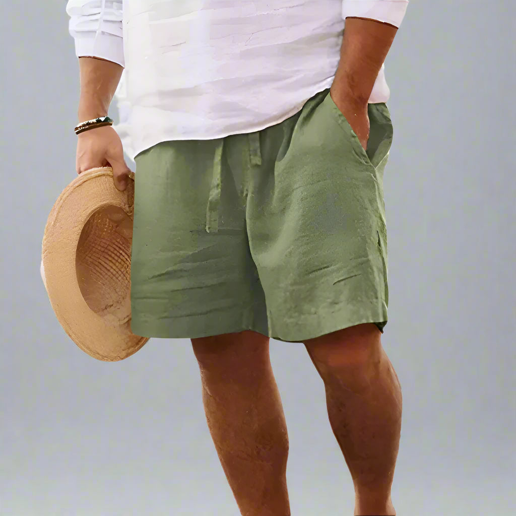 Men’s Casual Linen Shorts | Lightweight Elastic Waist