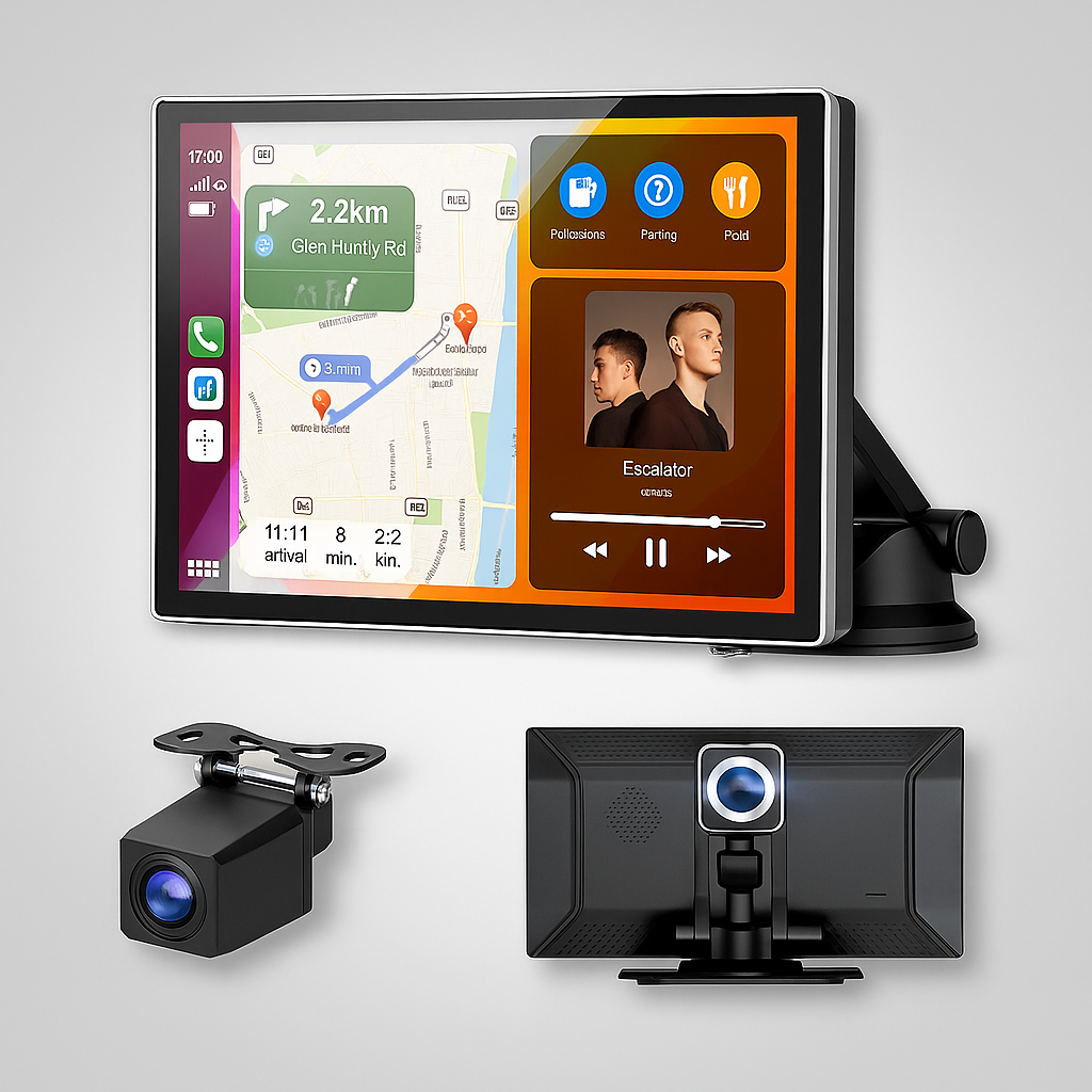 Wireless CarPlay Screen Android Auto Front Rear Camera