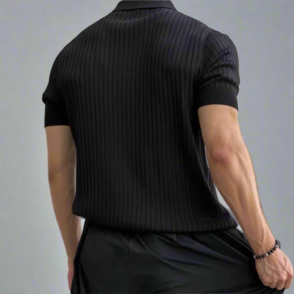 Men's Smart Casual Knit Polo Shirt Set | Straight Leg Trousers
