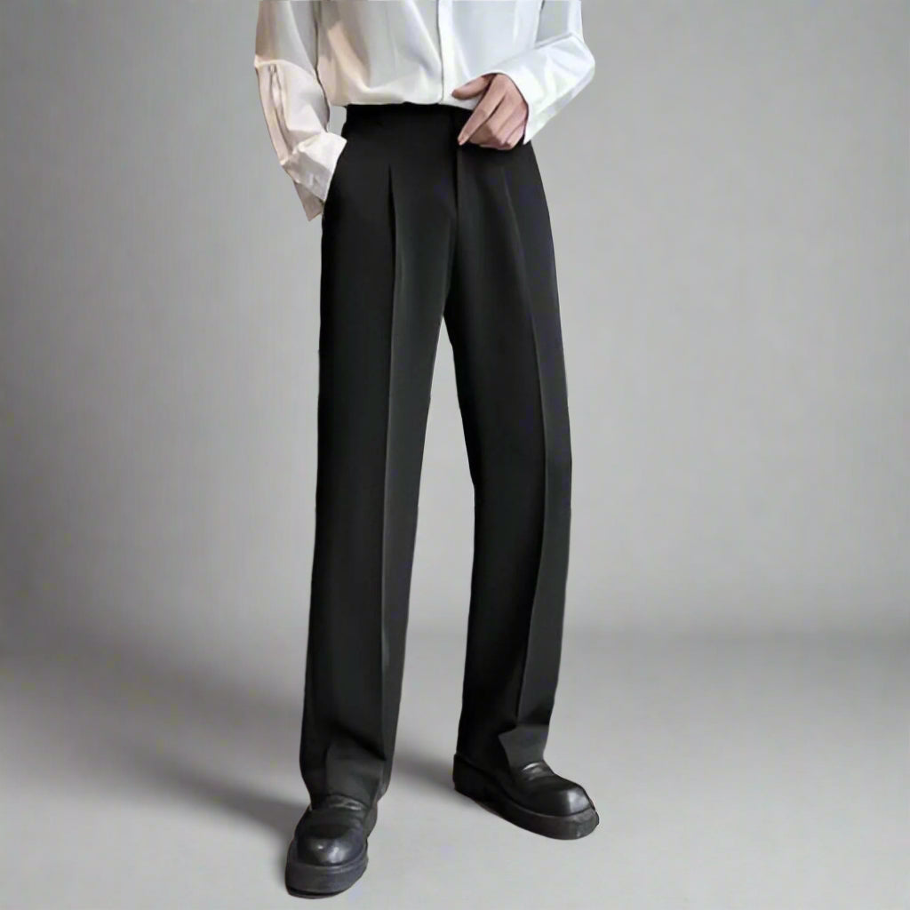Men's Smart Casual Knit Polo Shirt Set | Straight Leg Trousers