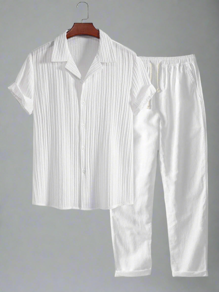 Men's Casual Lightweight Shirt Set | Short Sleeve Relaxed Fit
