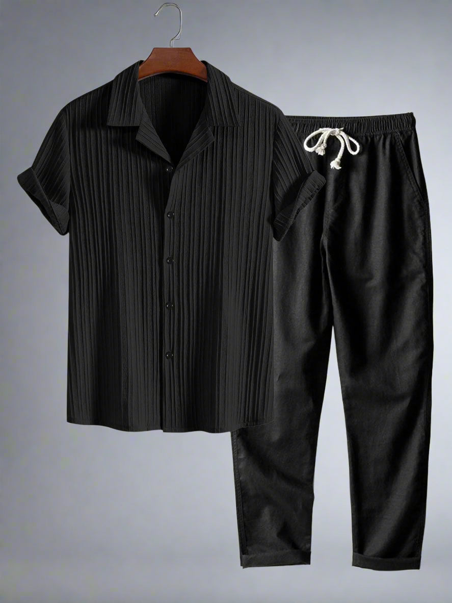 Men's Casual Lightweight Shirt Set | Short Sleeve Relaxed Fit