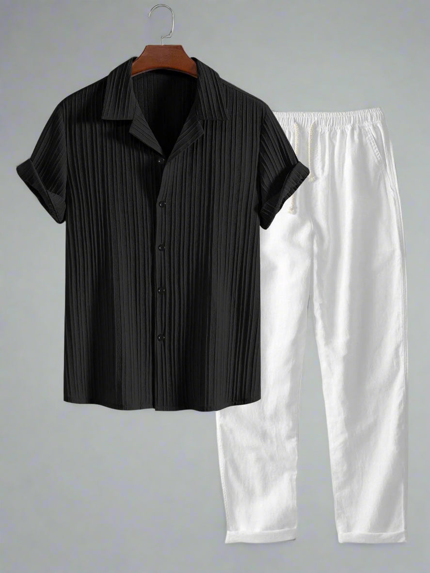 Men's Casual Lightweight Shirt Set | Short Sleeve Relaxed Fit