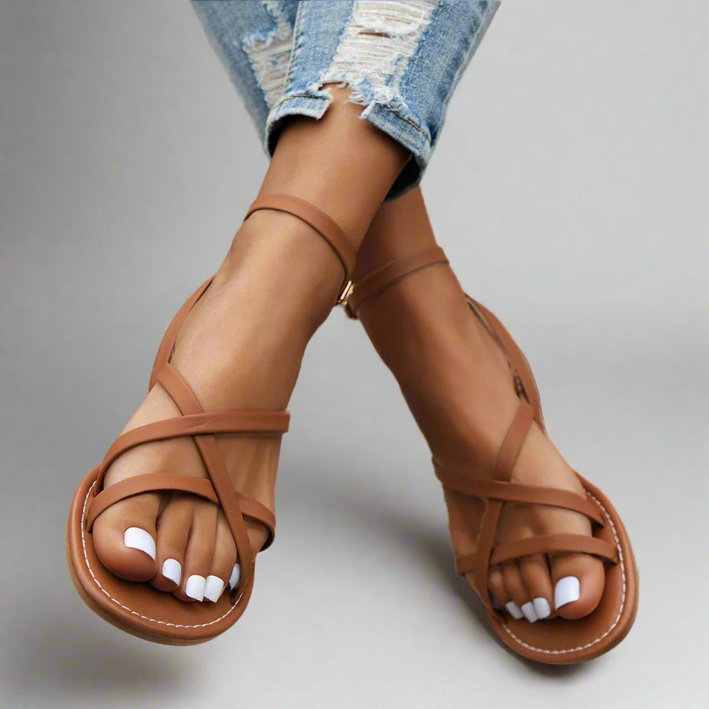 Women’s Stylish Summer Sandals | Flat Strappy Ankle Strap