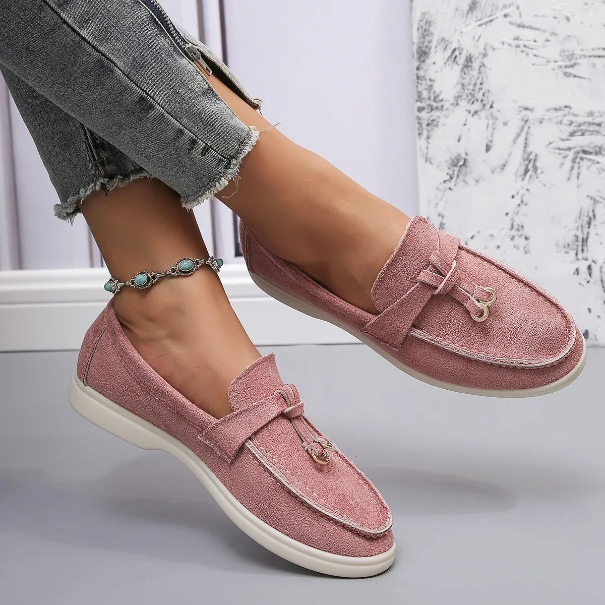 Women’s Casual Suede Loafers | Slip-On Flats Comfortable Shoes