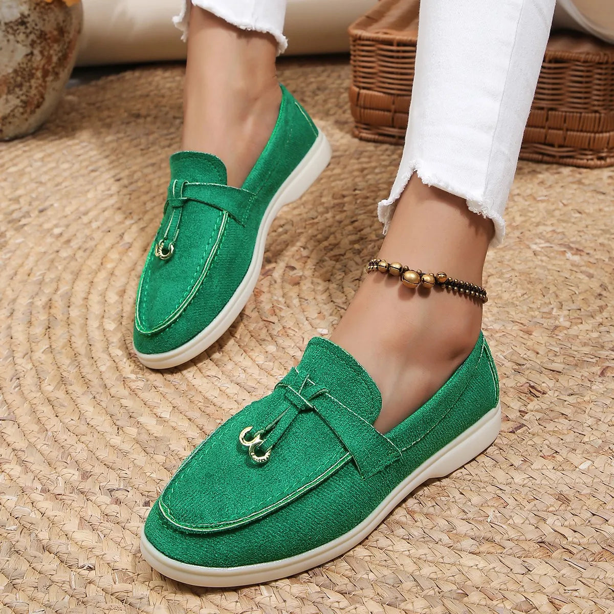 Women’s Casual Suede Loafers | Slip-On Flats Comfortable Shoes