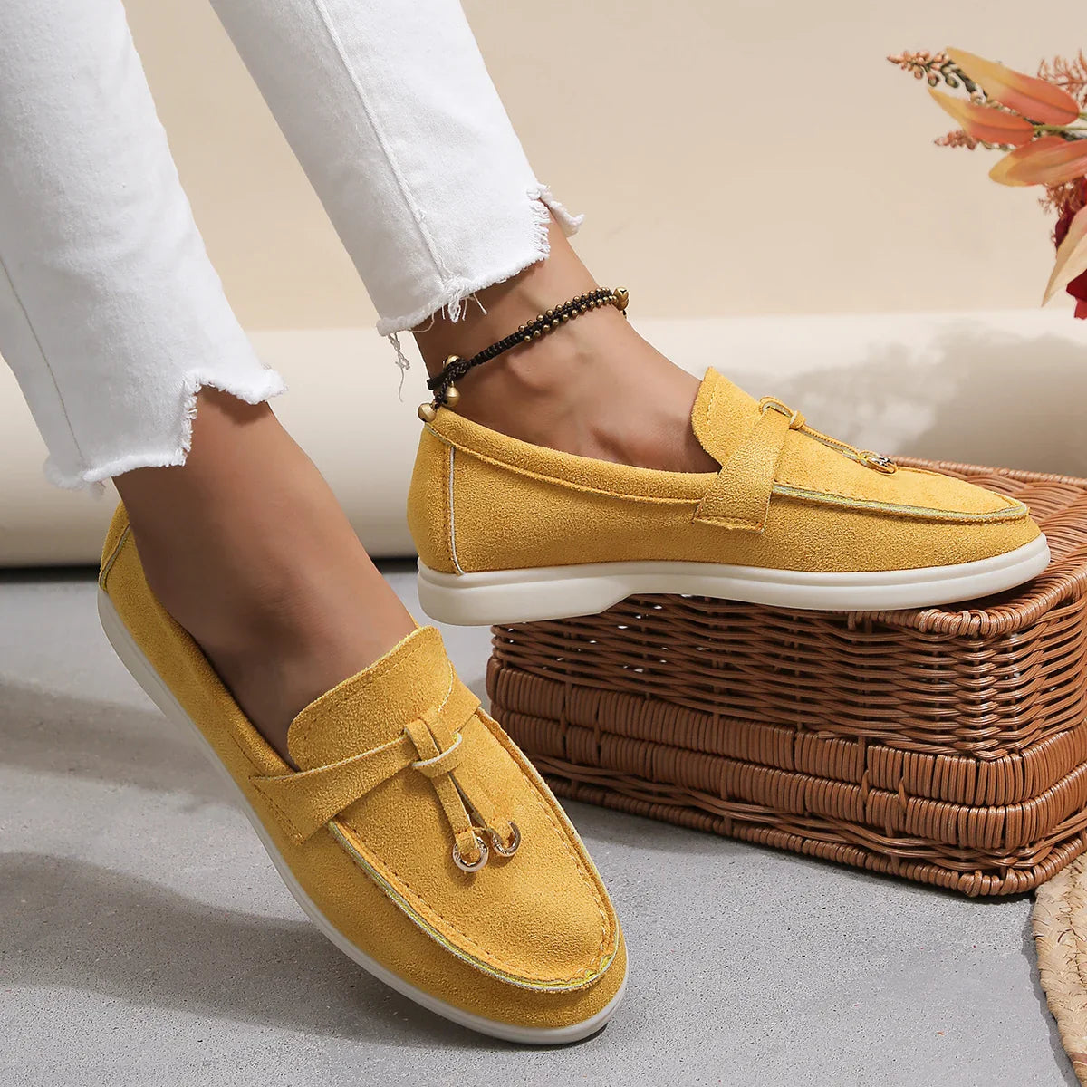 Women’s Casual Suede Loafers | Slip-On Flats Comfortable Shoes