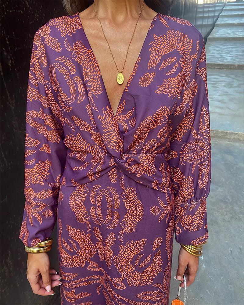 Women’s Boho Summer Jumpsuit | Long Sleeve V Neck