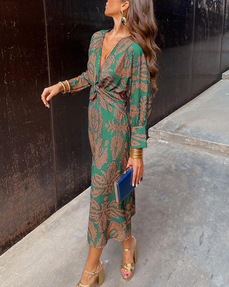 Women’s Boho Summer Jumpsuit | Long Sleeve V Neck
