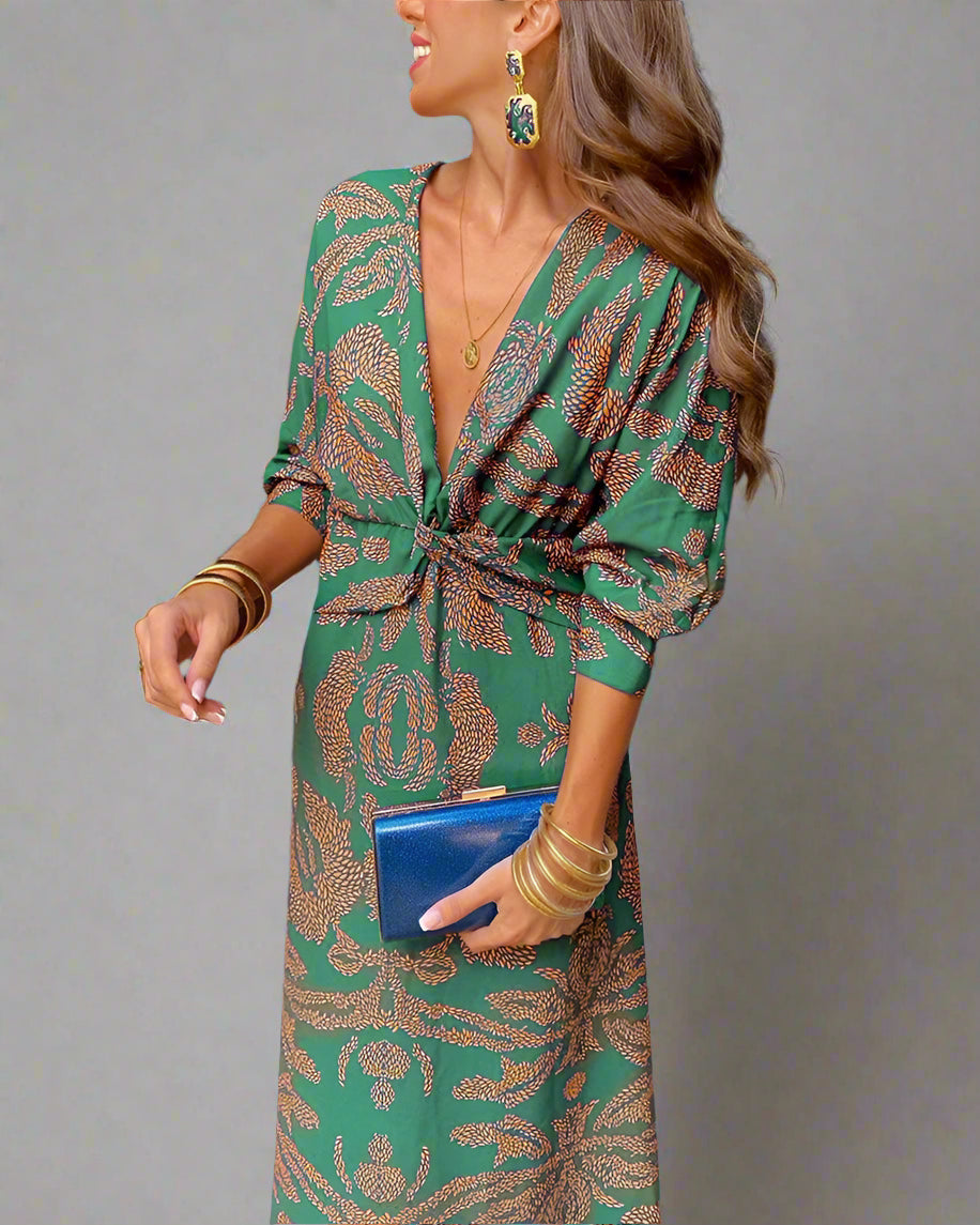 Women’s Boho Summer Jumpsuit | Long Sleeve V Neck