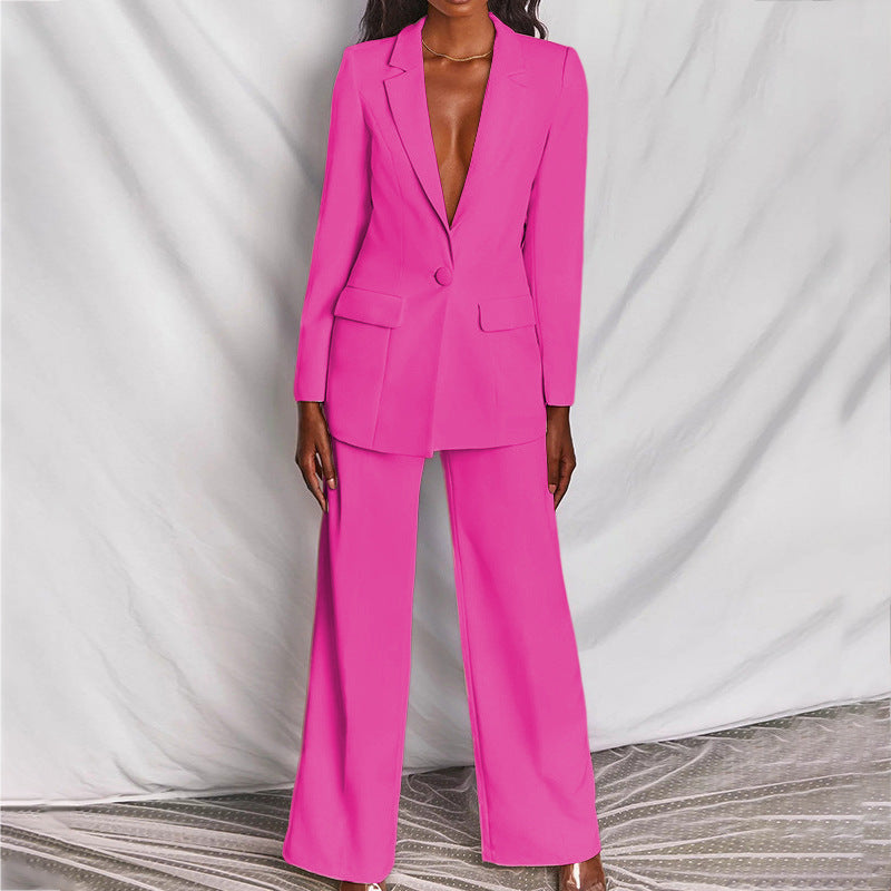 Women’s Formal Two Piece Suit | Wide Leg Tailored Blazer