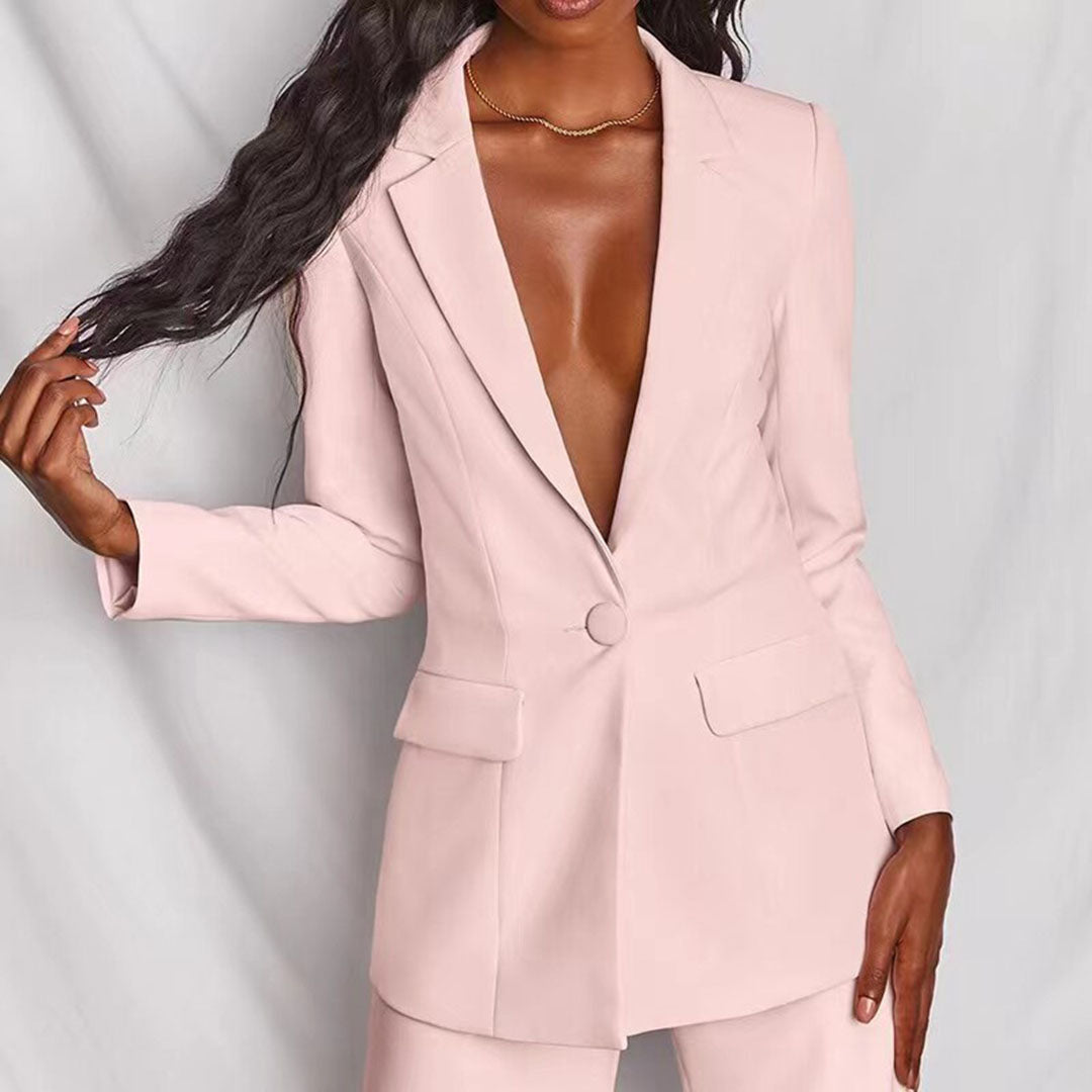 Women’s Formal Two Piece Suit | Wide Leg Tailored Blazer