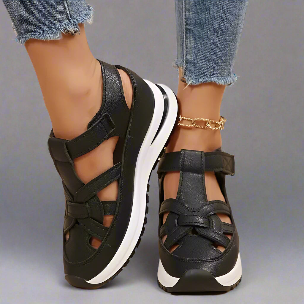 Women’s Comfortable Walking Sandals | Closed Toe Platform Supportive