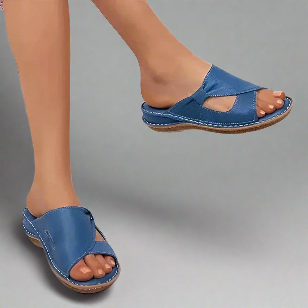 Women’s Comfortable Slip On Sandals | Open Toe Cushioned Sole
