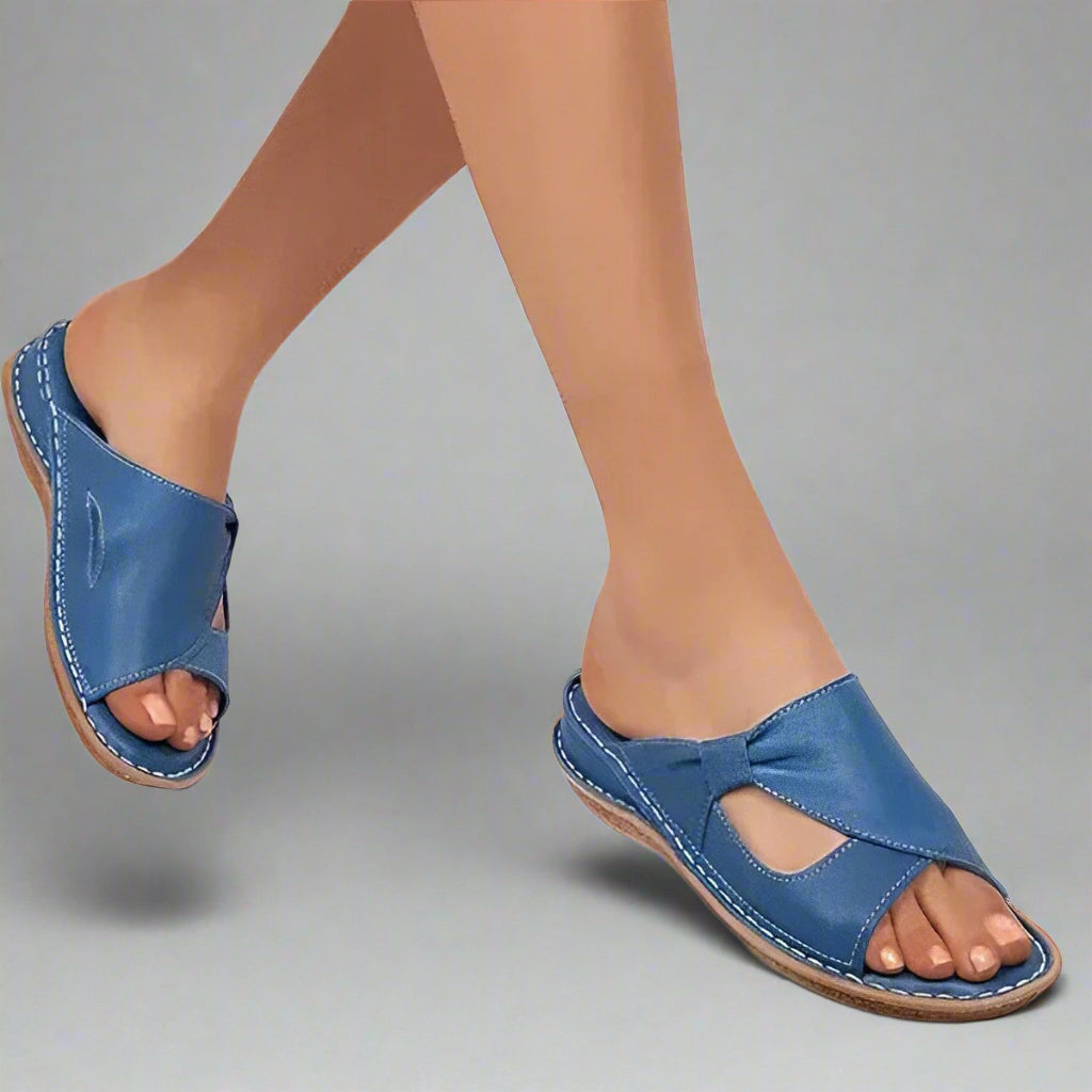 Women’s Comfortable Slip On Sandals | Open Toe Cushioned Sole