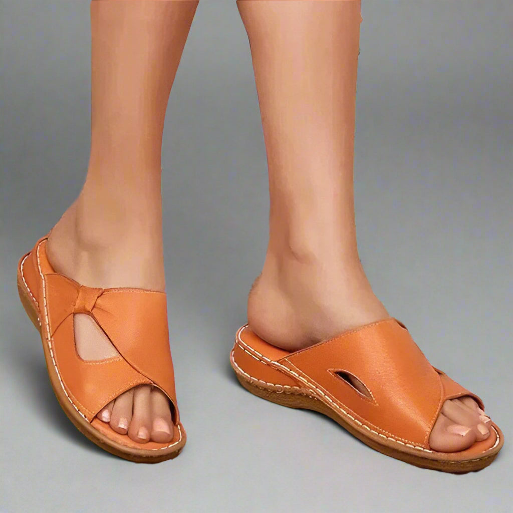 Women’s Comfortable Slip On Sandals | Open Toe Cushioned Sole