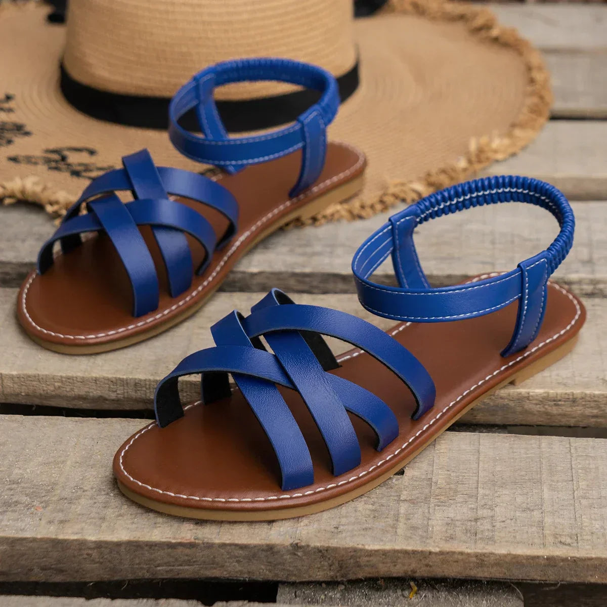 Women’s Comfortable Flat Sandals | Criss Cross Strappy Open Toe
