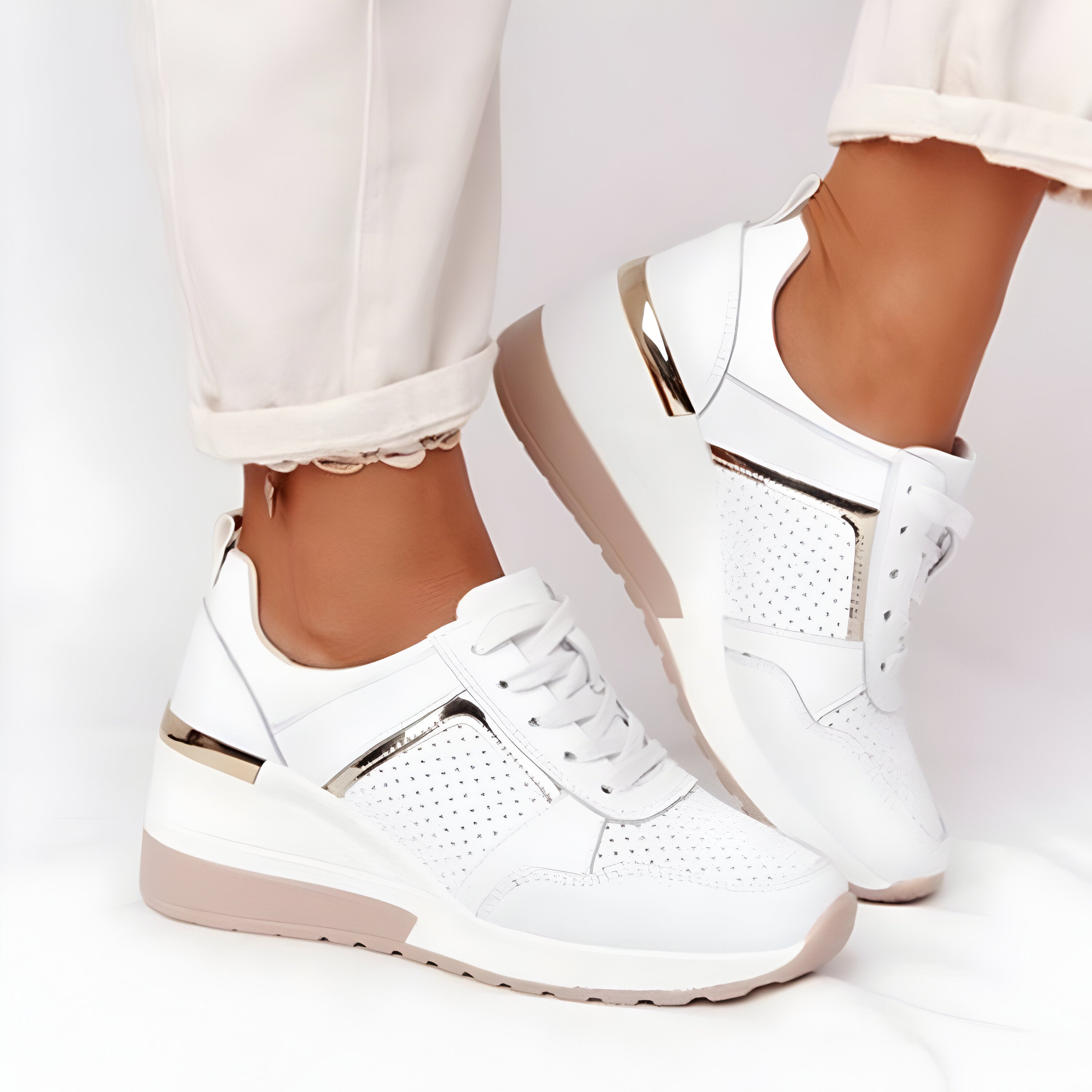 Women's Platform Wedge Sneakers | Arch Support Work Shoes