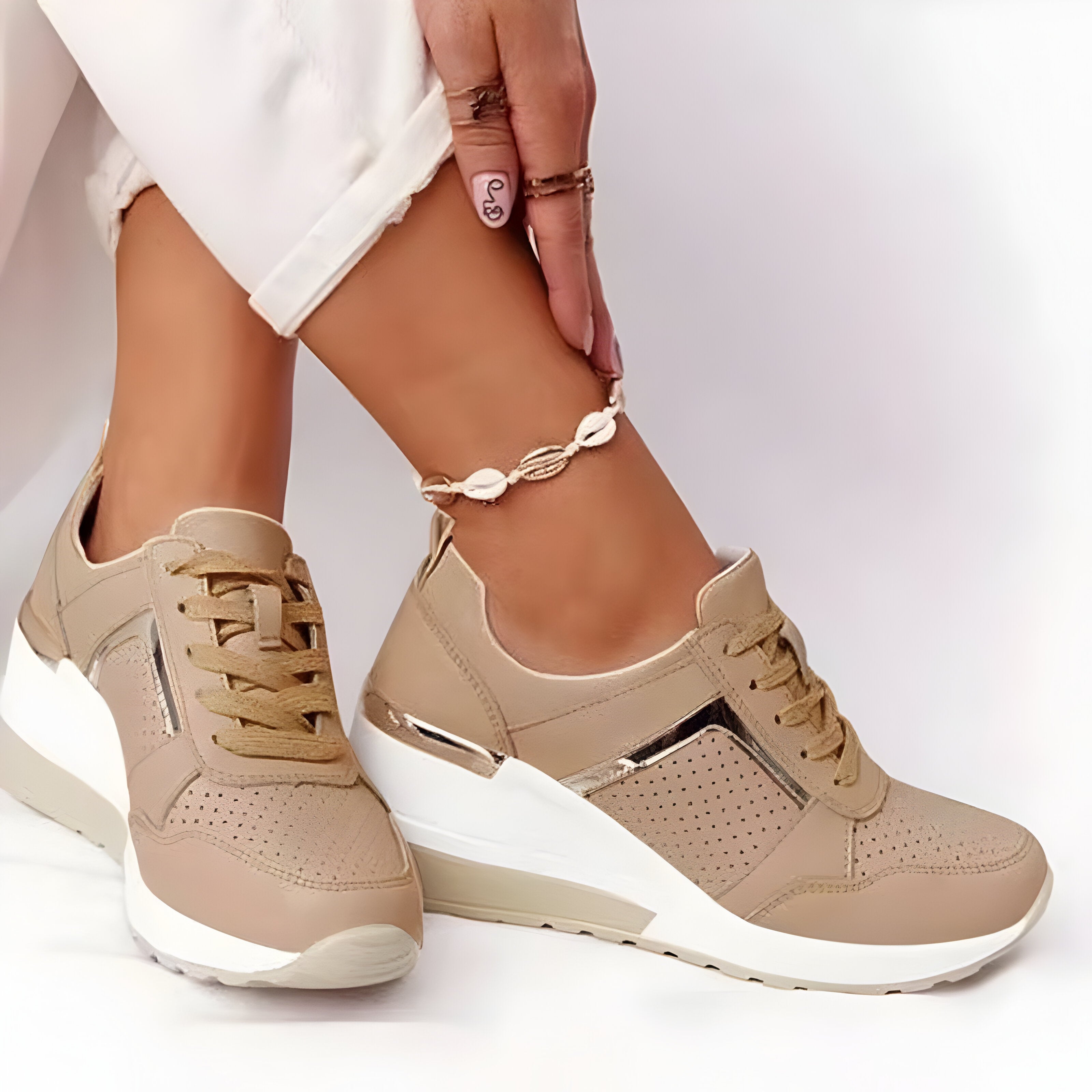 Women's Platform Wedge Sneakers | Arch Support Work Shoes