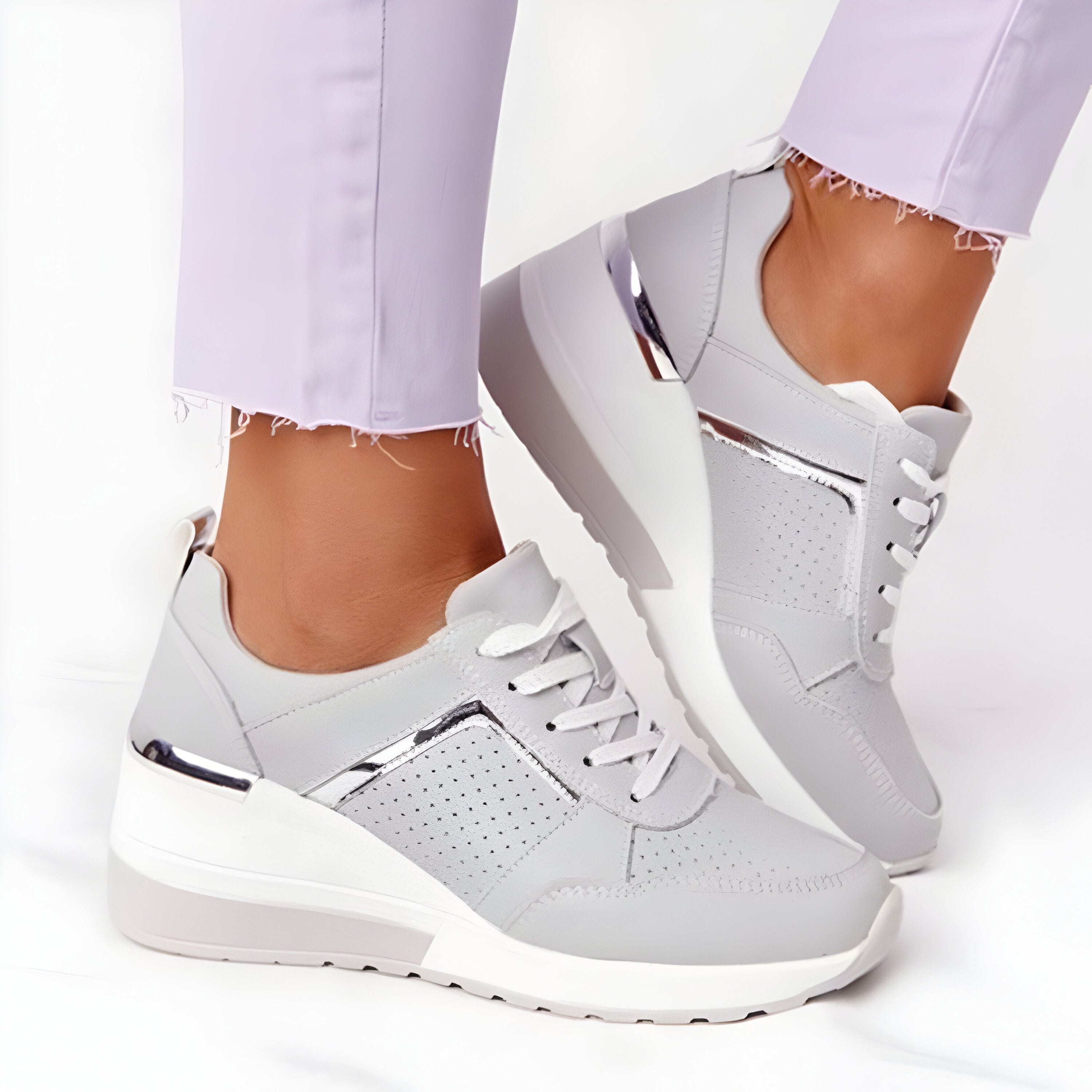 Women's Platform Wedge Sneakers | Arch Support Work Shoes