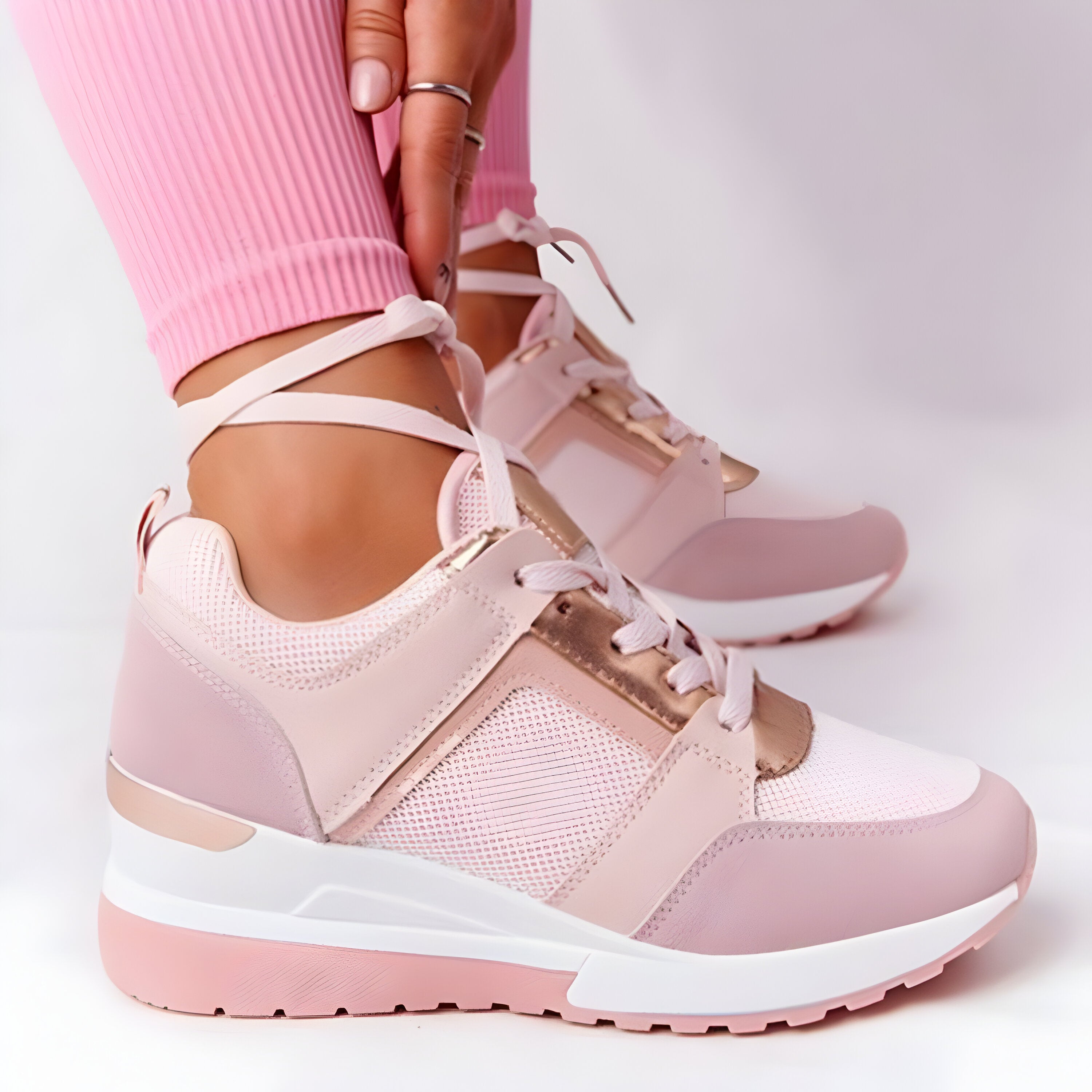 Women's Platform Wedge Sneakers | Arch Support Work Shoes