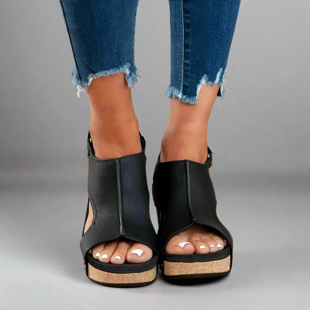 Women’s Comfortable Wedge Sandals | Slip On Platform Open Toe