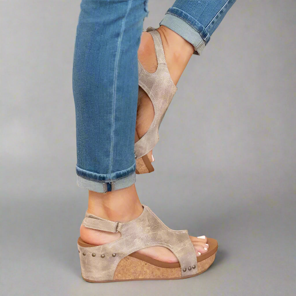 Women’s Comfortable Wedge Sandals | Slip On Platform Open Toe