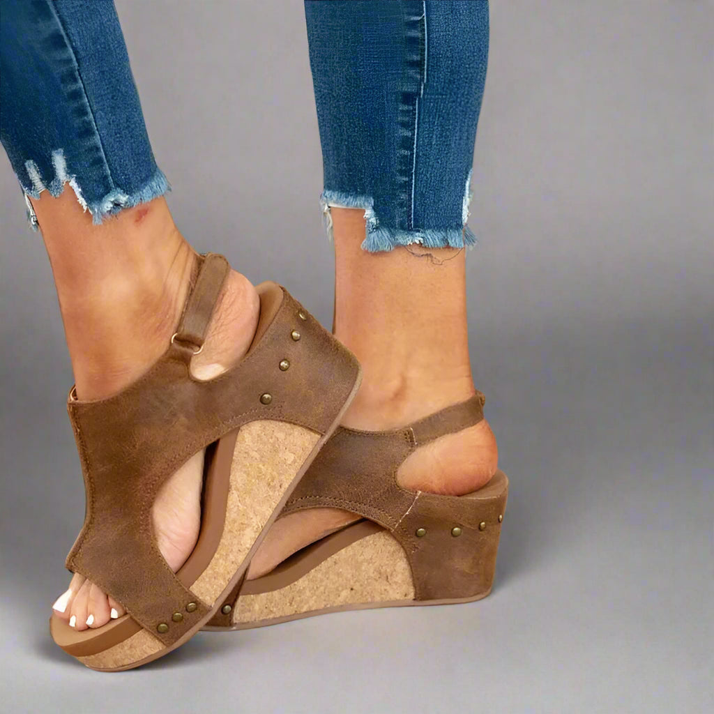 Women’s Comfortable Wedge Sandals | Slip On Platform Open Toe