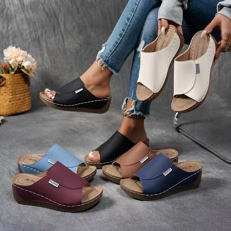 Women’s Comfortable Slip On Sandals | Wedge Heel Arch Support