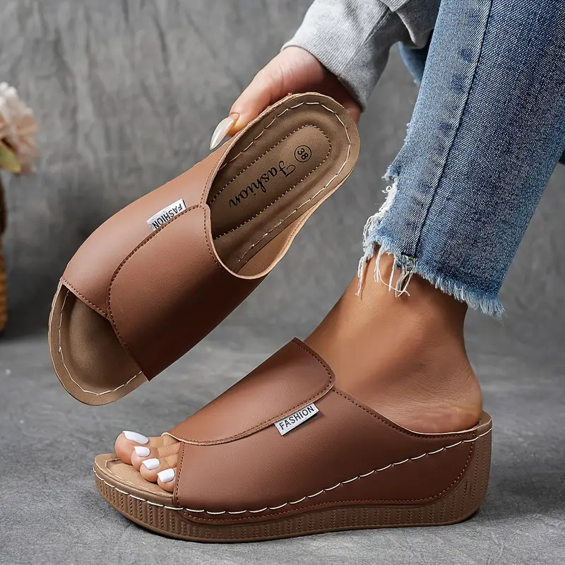 Women’s Comfortable Slip On Sandals | Wedge Heel Arch Support