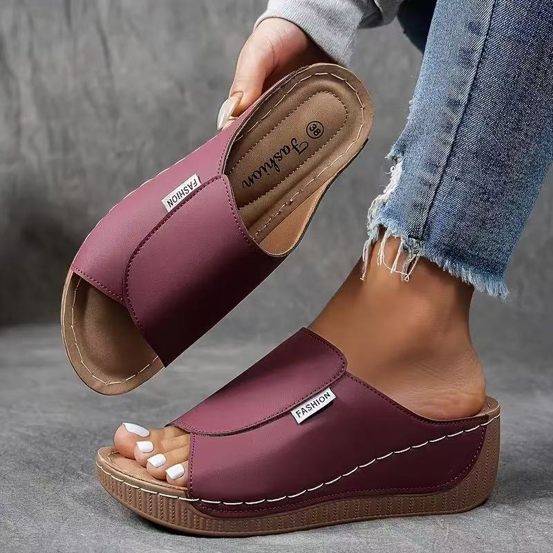Women’s Comfortable Slip On Sandals | Wedge Heel Arch Support