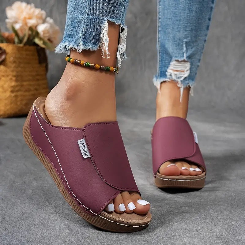 Women’s Comfortable Slip On Sandals | Wedge Heel Arch Support
