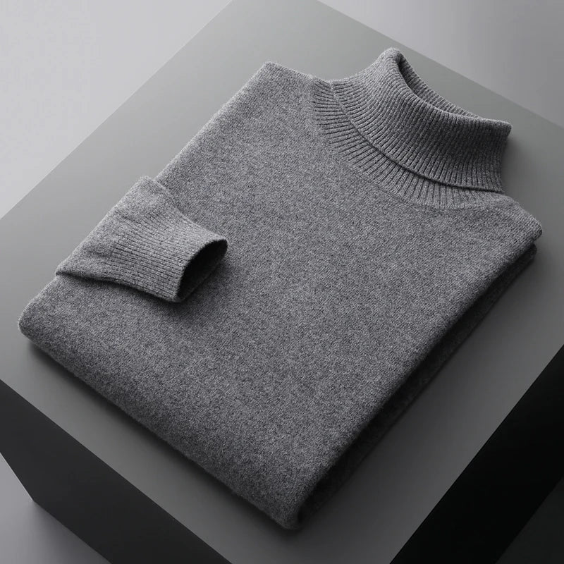Men’s Knit Turtleneck Sweater | Long Warm Jumper