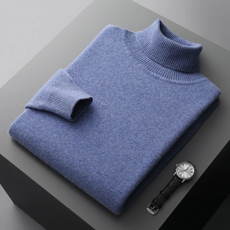 Men’s Knit Turtleneck Sweater | Long Warm Jumper