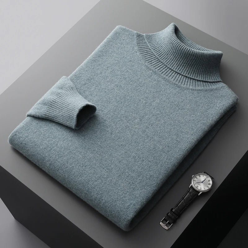 Men’s Knit Turtleneck Sweater | Long Warm Jumper