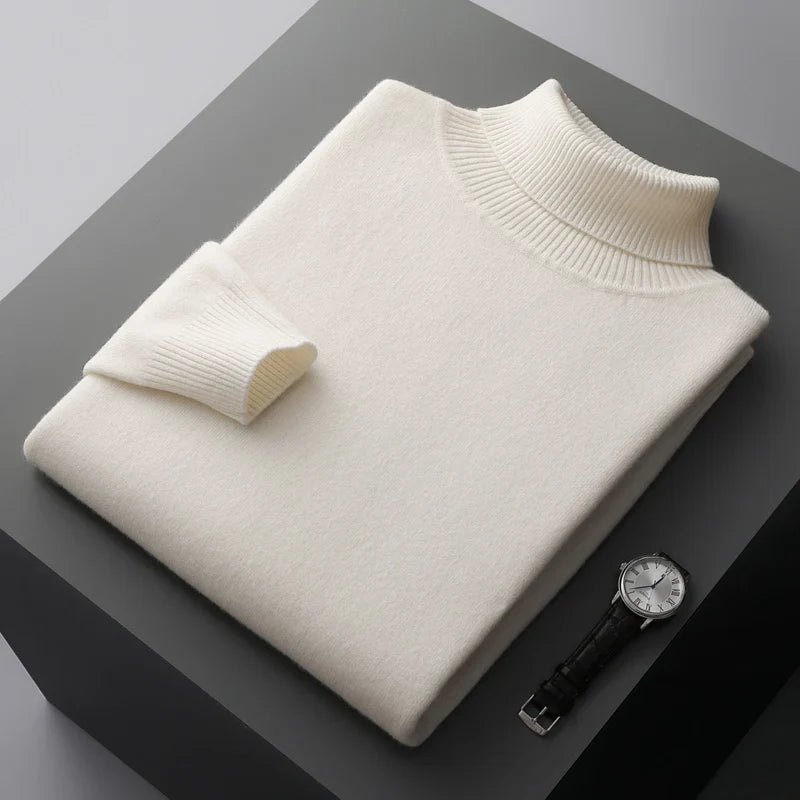 Men’s Knit Turtleneck Sweater | Long Warm Jumper