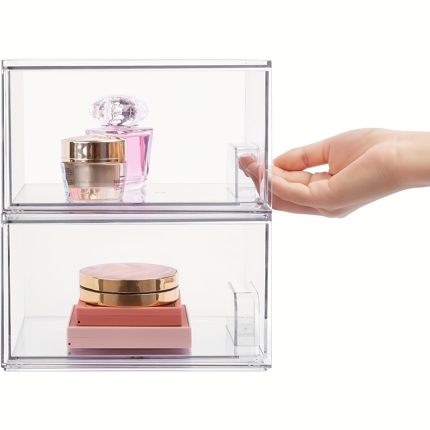 Clear Plastic Storage Drawer Organizer Box Gift Countertop