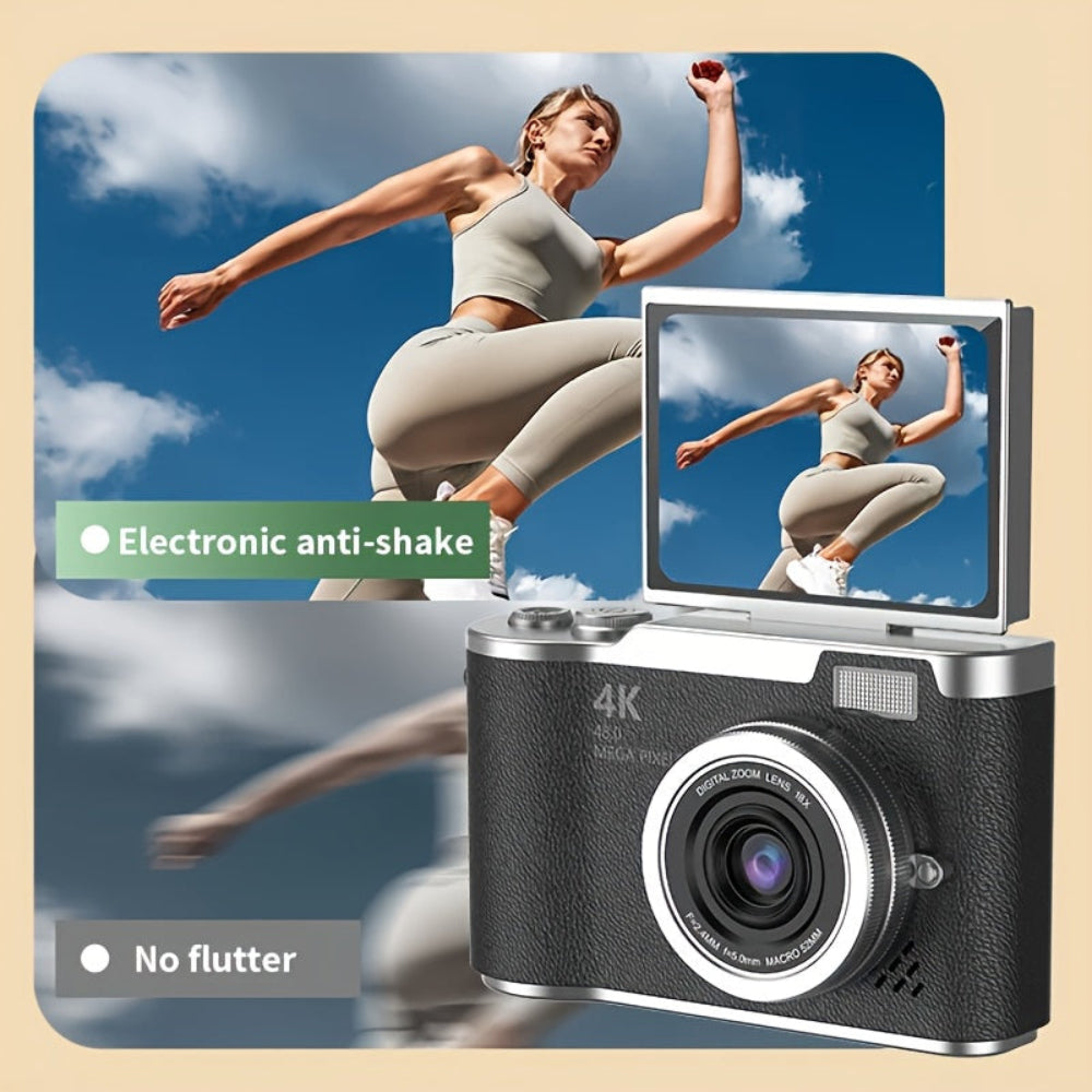 4K Digital Vlogging Camera with Flip Screen Perfect Gift for Adults