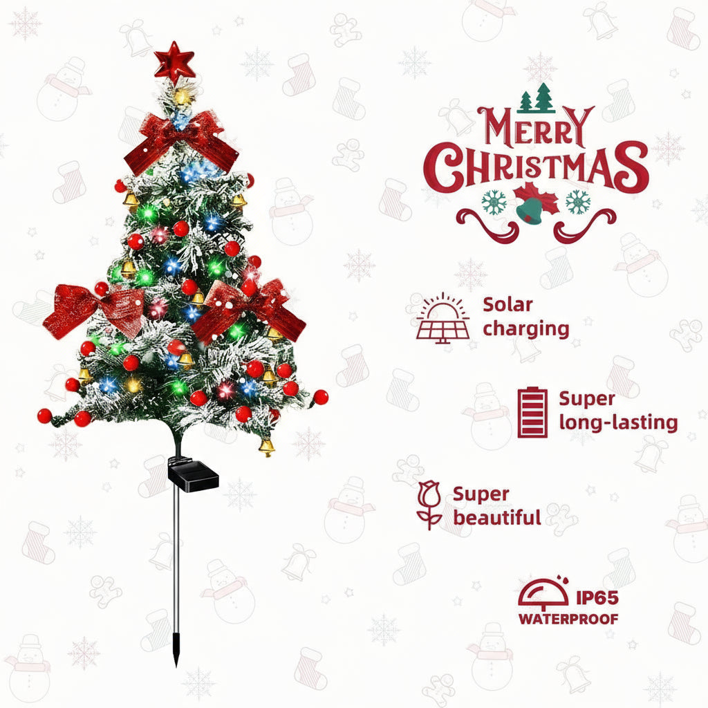 Outdoor Christmas Tree Lighting Solar LED Garden Festive Decoration