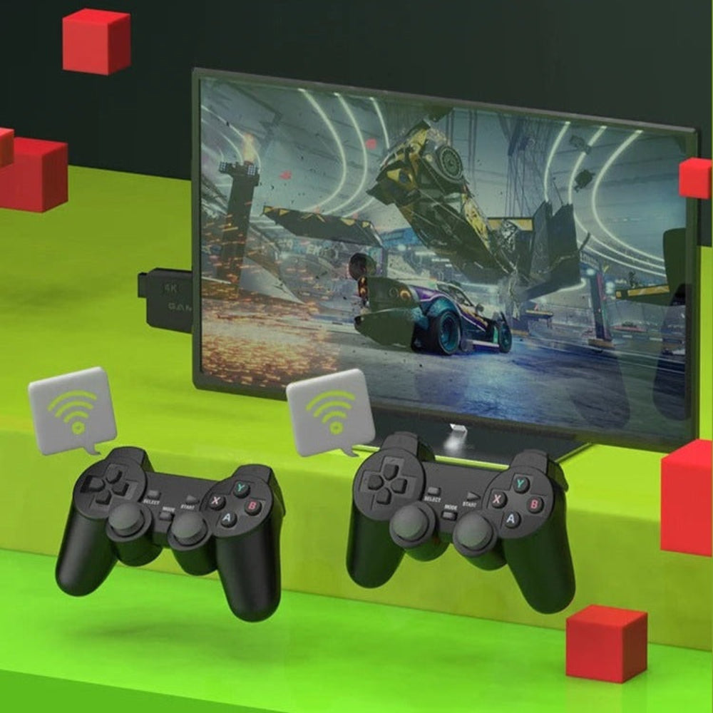 Retro Gaming Console 4K Plug Play Wireless Controllers